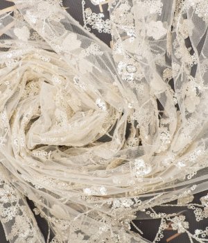 Milk-white Glitter Fabric — art. 2000000325675